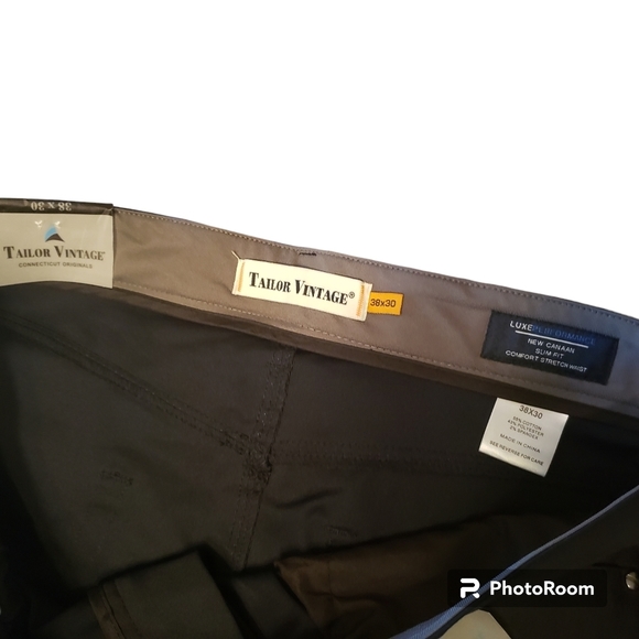 Pants Tech Performance Slim Fit Dark Blue TAILOR VINTAGE New Canaan (38X30) - Picture 4 of 10